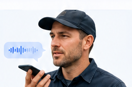Service professional speaking into a phone